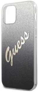 Guess Glitter Gradient Script Etui na iPhone 12 / iPhone 12 Pro czarny GUHCP12MPCUGLSBK - Etui i futerały do telefonów - miniaturka - grafika 6