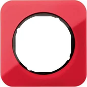 Klawisze i ramki - Hager Polo sp. z o.o. Berker R.1 Ramka 1-krotna akryl przeźroczysty czerwony/czarny 10112344 - miniaturka - grafika 1