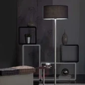 Lampy stojące - ONLI Lampa podłogowa Pongo z kloszem z tkaniny i półką - miniaturka - grafika 1