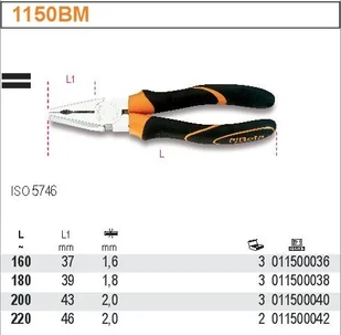 Beta Szczypce uniwersalne 1150BM, 200 mm - Kombinerki i obcęgi - miniaturka - grafika 4