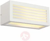 Lampy ogrodowe - SLV Zewnętrzna lampa ścienna BOX L E27, biała - miniaturka - grafika 1