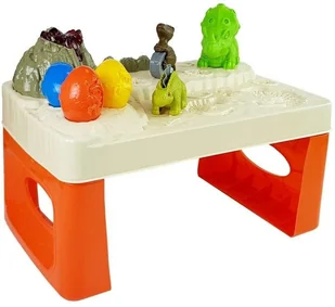 Import LEANToys Stolik Ciastolina Dinozaury Jajka Foremka Wulkan ze Świecącą Lawą 4 Kolory LT-8525-0 - Masy plastyczne - miniaturka - grafika 2