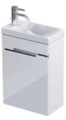Szafki łazienkowe - Oristo Zestaw meblowy SILVER UNI szafka z umywalką 40 cm, biały połysk - OR33-ZD1D-40-1-C - miniaturka - grafika 1