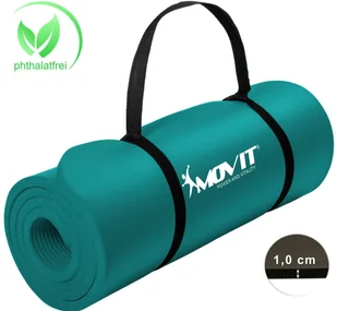 MOVIT TURKUSOWA MATA PIANKOWA 183x60x1,0cm DO ĆWICZEŃ GIMNASTYKI FITNESS JOGI 20040612 - Maty do jogi - miniaturka - grafika 11