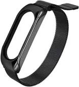 Akcesoria do smartwatchy - Braders Metalowa Bransoleta do Mi Band 3 / 4 / 5 / 6 czarny - miniaturka - grafika 1