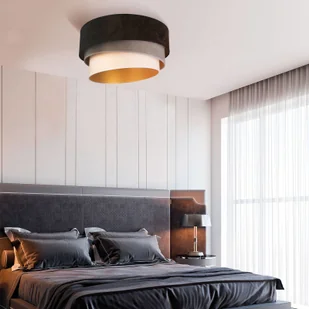 Euluna Lampa sufitowa Devon czarna/szara/ecru/złota 45cm - Lampy sufitowe - miniaturka - grafika 2