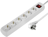 Przedłużacze i rozgałęźniki - Hama listwa zasilająca z przełącznikiem, biały biały 00030384 - miniaturka - grafika 1