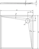 Brodziki prysznicowe - Omnires Stone  kwadratowy 80x80  biały mat STONE80/KBM - miniaturka - grafika 1
