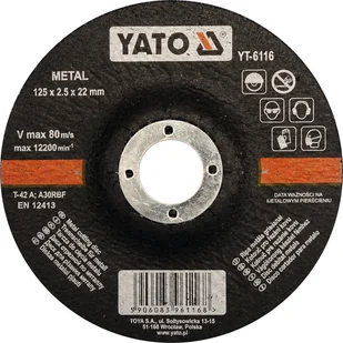 Yato Tarcza do cięcia metalu, wypukła 125x2,5x22 mm YT-6116 - Tarcze do pił - miniaturka - grafika 2