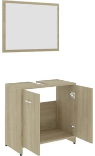 vidaXL vidaXL 3-częściowy zestaw mebli łazienkowych, dąb sonoma, płyta 8720286166116 - Meble łazienkowe - miniaturka - grafika 8