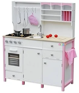 Import LEANToys Drewniana Kuchnia z Piekarnikiem i Akcesoriami 2635 - Zabawki AGD - miniaturka - grafika 3