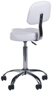 Barbiero Taboret kosmetyczny z oparciem BH-7268 Biały - Krzesła i taborety kosmetyczne - miniaturka - grafika 4