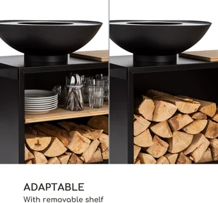 Blumfeldt Blumfeldt Savage 2.0 Wide, misa paleniskowa z grillem, bambusowa deska do krojenia, pokrowiec GDI11-Sav2.0 Wide-BK - Paleniska ogrodowe - miniaturka - grafika 4