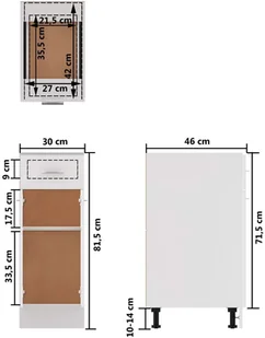 vidaXL vidaXL 11-cz. zestaw szafek kuchennych, biały, płyta wiórowa - Meble kuchenne - miniaturka - grafika 13