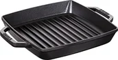 Patelnie - Staub 40511 patelnia do grillowania  728  0 prostokątny z dwoma uchwytami, 23 cm, żeliwo, czarny 40511-728-0 - miniaturka - grafika 1