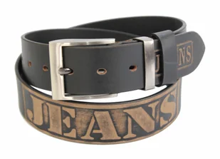 Arucce (PL) Pasek Skórzany Arucce (PL) Tłoczony Napis "JEANS" Skóra Naturalana DW EXTRA 40 mm CZARNY MATOWY - Paski Arucce (PL) Pasek Skórzany Arucce (PL) Tłoczony Napis "JEANS" Skóra Naturalana DW EXTRA 40 mm CZARNY MATOWY - Paski - miniaturka - grafika 1