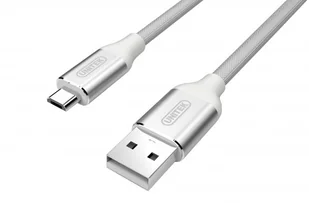 Unitek Premium przewód USB-microUSB Nylon Silver - Adaptery i przejściówki - miniaturka - grafika 2