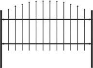 Ogrodzenia - Panel ogrodzeniowy z grotami (1-1,25) x 1,7 m, stal, czarny - miniaturka - grafika 1