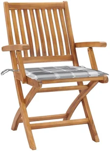 vidaXL Składane krzesła ogrodowe z poduszkami, 4 szt., drewno tekowe! 3072737 - Fotele i krzesła ogrodowe - miniaturka - grafika 2