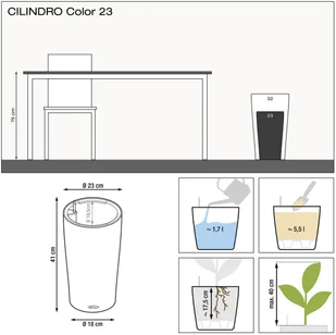 Lechuza Donica CILINDRO Color 23 piaskowy brąz - Donice - miniaturka - grafika 3