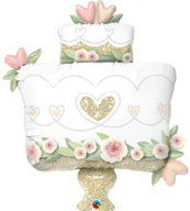 Wieczór panieński i kawalerski - Qualatex Balon foliowy na ślub Tort Weselny 104 cm 57377 - miniaturka - grafika 1