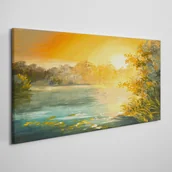 Obrazy i zdjęcia - PL Coloray Obraz Canvas Abstrakcja Jezioro las 100x50cm - miniaturka - grafika 1