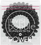 Pozostałe akcesoria fryzjerskie - InvisiBobble POWER True black - intensywny czarny gumki do włosów 3 pack - miniaturka - grafika 1