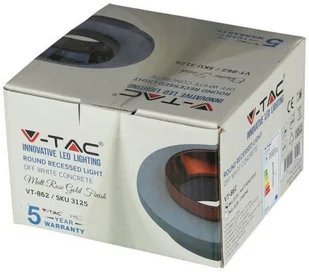 v-tac Oprawa Oczko V-TAC GIPS BETON GU10 Okrągła Wpuszczana Biały/Różowe Złoto VT-862 - Oprawy, klosze i abażury - miniaturka - grafika 5