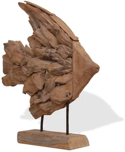 vidaXL Rzeźba ryby, drewno tekowe, 40 x 12 57 cm - Dekoracje domu - miniaturka - grafika 3