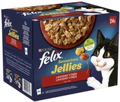 Mokra karma dla kotów - Purina Felix karma dla kota Sensations Jellies wołowina z pomidorami kurczak z marchewką kaczka jagnięcina w pysznej galarecie 4(24x85g) - miniaturka - grafika 1