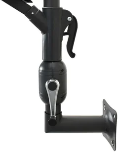 vidaXL Parasol ścienny na metalowym słupku, 300 cm, czarny vidaXL - Parasole ogrodowe - miniaturka - grafika 6