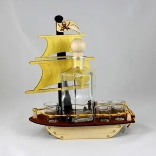 NoName Karafka Masztowiec na alkohol 0,5 l z kieliszkami uniwersalny - Karafki - miniaturka - grafika 5