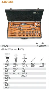BETA ZESTAW GWINTOWNIKÓW I NARZYNEK 48 SZT. 446/C48 - Gwintowniki - miniaturka - grafika 2