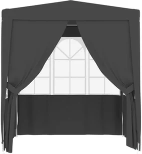 vidaXL Namiot imprezowy ze ściankami, 2,5x2,5 m, antracytowy, 90 g/m - Pawilony ogrodowe - miniaturka - grafika 5