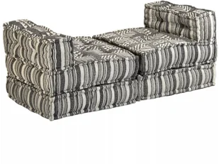 vidaXL 3-osobowa, rozkładana sofa modułowa, narożnik, tkanina w paski - Narożniki - miniaturka - grafika 6