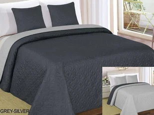 Euromat Dwustronna Narzuta Vigo II Ciemno Szara-Srebrna 006 220x240+2x40x40 38907 - Narzuty - miniaturka - grafika 3
