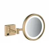 Akcesoria łazienkowe - Hansgrohe 41790140 AddStoris Lusterko kosmetyczne z oświetleniem LED brąz szczotkowany - miniaturka - grafika 1