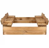 Place zabaw - Piaskownica zamykana drewniana 98 x 94 cm impregnowana PS98S - miniaturka - grafika 1