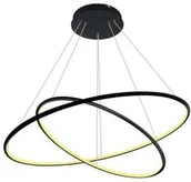 Lampy sufitowe - Mdeco LAMPA wisząca SLIM/000010/4000/B MDECO metalowa OPRAWA okrągły ZWIS LED 53W 4000K do biura czarny - miniaturka - grafika 1