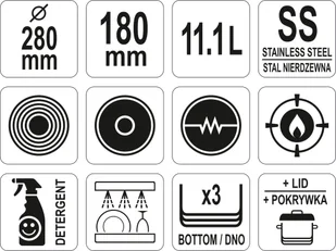 Yato GARNEK ŚREDNI Z POKRYWKĄ ZE STALI NIERDZEWNEJ 28x18 CM / YG-00024 / YATO 10010126 - Garnki - miniaturka - grafika 6