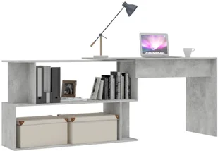 vidaXL vidaXL Biurko narożne, szarość betonu, 200x50x76 cm, płyta wiórowa - Biurka - miniaturka - grafika 3