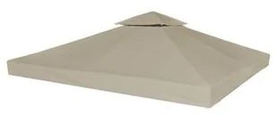 vidaXL Zadaszenie altany, 2-poziomowe, 310 g/m, 3 x 3 m, taupe - Pawilony ogrodowe - miniaturka - grafika 6