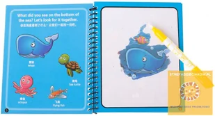 KIK Książeczka wodna z mazakiem niebieska - Zabawki do kąpieli - miniaturka - grafika 3