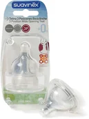 Smoczki do butelek - Suavinex Baby group Okrągły smoczek silikonowy do butelek szerokootworowych 2 szt 3 pozycje - miniaturka - grafika 1