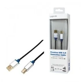 LogiLink Kabel USB 2.0 Premium BUAB220 A/B 2m KKLKKUBU0220 [6075979] - Kable USB - miniaturka - grafika 2