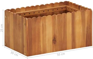 vidaXL Donica ogrodowa, 50x30x25 cm, lite drewno akacjowe - Donice - miniaturka - grafika 6