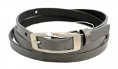 Paski - Complex Pasek Damski Skórzany (PL) 15 mm GRAFITOWY Wąski - miniaturka - grafika 1