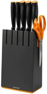 Fiskars zestaw 5 NOŻY W BLOKU CZARNYM 1014190 FF 1014190 (FISKARS FF 1014190) - Noże kuchenne - miniaturka - grafika 3
