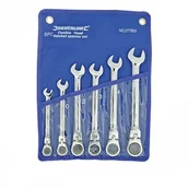 Klucze i nasadki - Silverline Silver Line 277869 płasko-oczkowy klucz zapadkowy klucz grzechotkowy z przegubem, 6-częściowy zestaw 8  17 MM - miniaturka - grafika 1