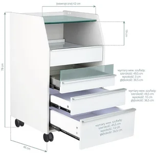 ACTIVE Pomocnik podologiczny 984 szary P129113 - Meble kosmetyczne - miniaturka - grafika 19